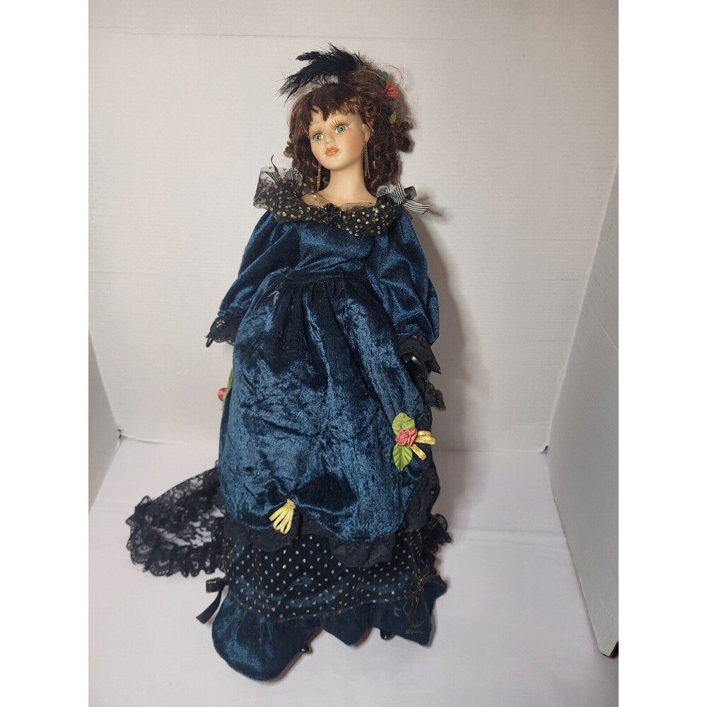 Duck House Heirloom Masquerade Porcelain 22" Doll With Stand